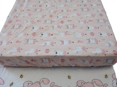 Cearceaf Imprimat cu Elastic Roz 160X80 - Img 2