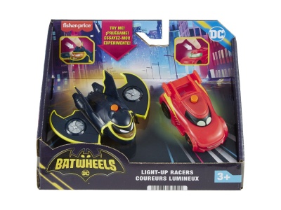 FISHER PRICE BATWHEELS SET 2 MASINUTE CU LUMINI REDBIRD SI BATWING SCARA 1:55 - Img 1