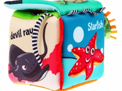 Jucarie interactiva bebe, cub senzorial Lumea Marii, din plus, Fun Friends - Img 3