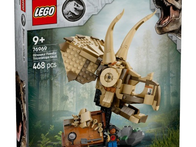 LEGO JURASSIC WORLD FOSILE DE DINOZAUR CRANIU DE TRICERATOPS 76969 - Img 1