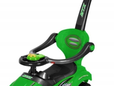 Masinuta premergator 3 in 1, cu maner parental, Mega Car, verde - Img 1