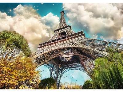 PUZZLE TREFL 1000 PREMIUM PLUS PHOTO ODYSSEY TURNUL EIFFEL PARIS - Img 2