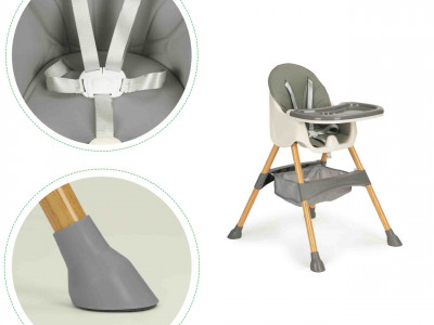 Scaun Pentru Hranire 2 in 1, pentru masa si activitati, Ecotoys, HC-823S Grey - Img 4