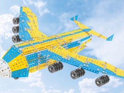 Set de construit metalic, TechnoK, aeronava avion Mriya, 1110 piese - Img 3