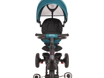 Tricicleta cu roti de cauciuc Qplay Rito Rubber Albastru Deschis - Img 4