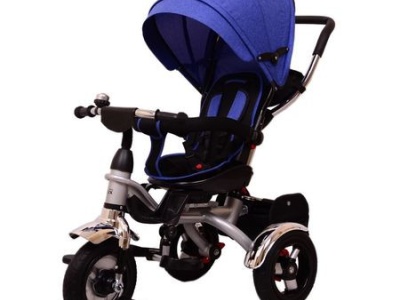 Tricicleta pentru copii Lux Trike cu scaun pivotant la 360 grade, albastru - Img 1