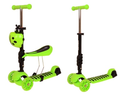 Trotineta cu sezut pentru copii 3 in 1, verde - Img 1