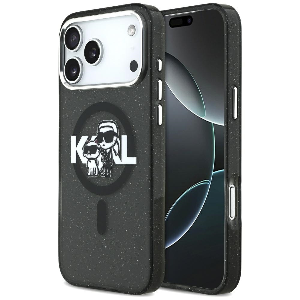 Husa Karl Lagerfeld pentru APPLE iPhone 17 Pro Max - MagSafe, Rezistenta, TPU cu sclipici, negru - Img 1