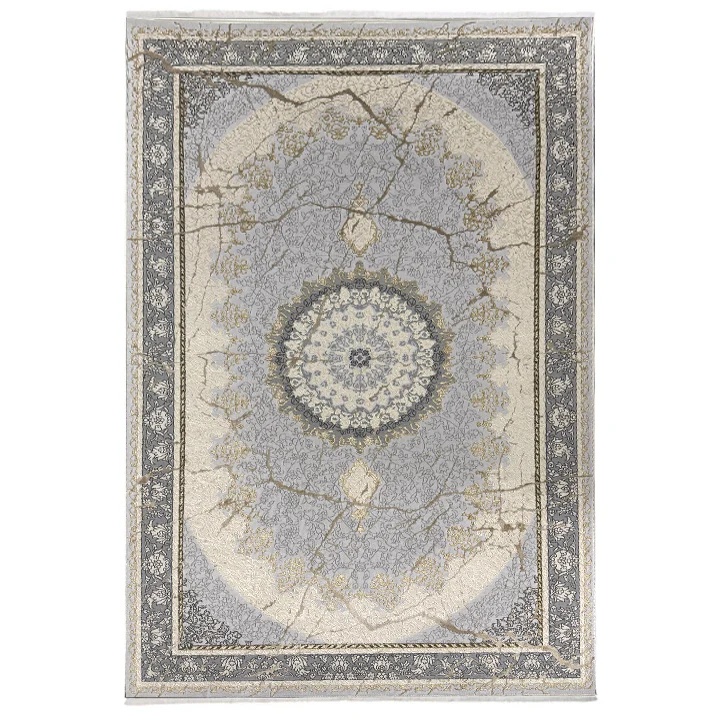 Covor Livario Irani LUX Khorasan 6689C Bej Gri Persan, Living Dormitor Clasic Elegant - Img 1