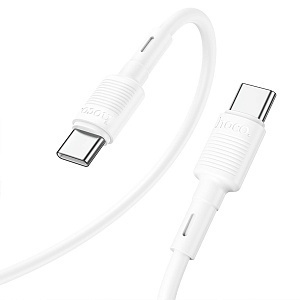 Cablu USB-C la Type-C, Hoco X83, PD60W, QC3.0, 1m, alb