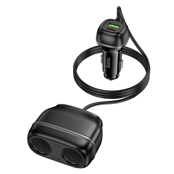 Incarcator Auto Cu Fir Hoco Z59, PD48W, 1xUSB-C, 1xUSB-A, negru