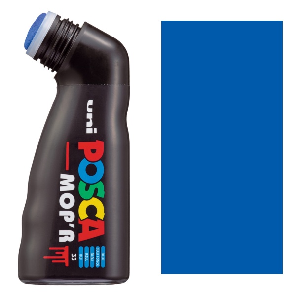 Marker UNI Posca mop'r PCM22, varf rotund buretat 3.0-19.0mm, albastru - M1421