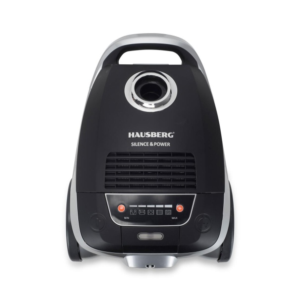 Aspirator profesional Hausberg HB-2875NG, 2400W, sac 4L, filtru HEPA 5 nivele, display LED, furtun rezistent, negru/argintiu