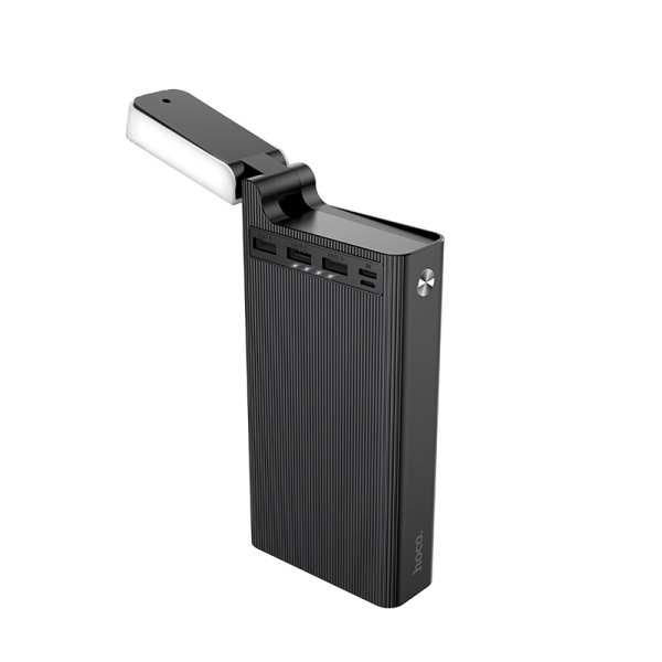 Baterie externa Hoco J62, 30000mAh, 3xUSB-A, incarcare wireless, lampa LED, 10W, Negru