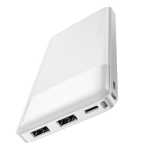Baterie externa Hoco J72, 10000mAh, 2xUSB-A, incarcare 10W, Alb
