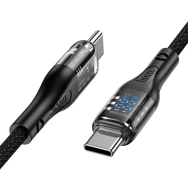 Cablu Type-C la Type-C, Hoco U115, PD100W, QC3.0, 1m, negru