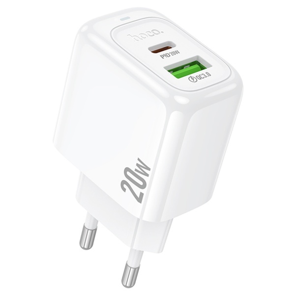 Incarcator Retea Hoco CS54A, PD20W, 1xUSB-C, 1xUSB-A, alb