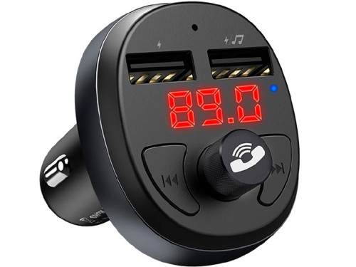Modulator FM Hoco E41, Bluetooth, 5V, 2.1A, 2xUSB-A, QC 3.0, negru