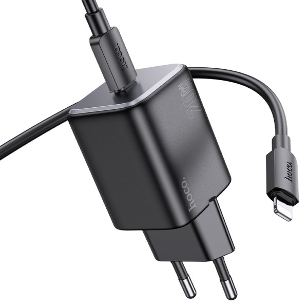 Incarcator Retea + Cablu USB-C, Hoco N40, 20W, 1xUSB-C, PD, negru