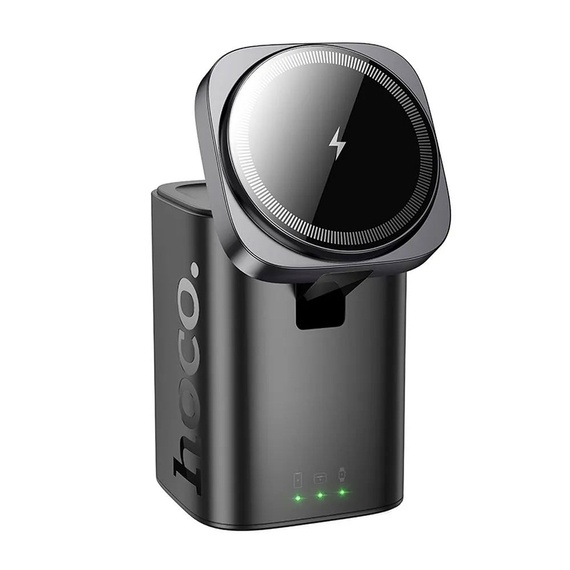 Statie Incarcare Wireless Hoco CQ20A, 2x USB-C, USB, 65W, Qi Charging, Stand, 6in1, negru