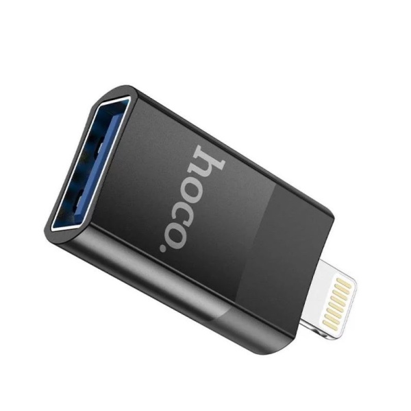 Adaptor USB-A la Lightning, OTG Hoco UA17, transfer date, negru