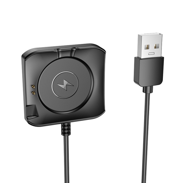 Incarcator Wireless smartwatch Hoco Y28, 5W, USB-A, Qi, 1m, negru