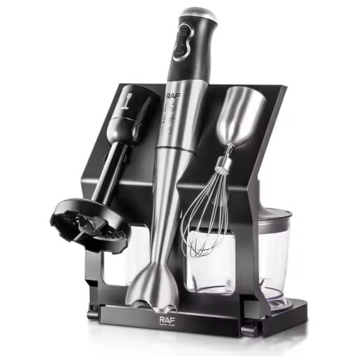 Blender Raf R3004, vertical, 5 in 1, 500W, 500ml + 700ml, negru-argintiu