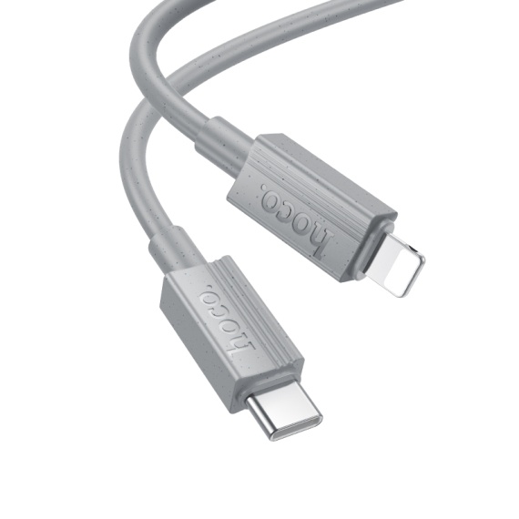 Cablu USB-C la Lightning, Hoco X107, PD27W, QC3.0, 1m, gri