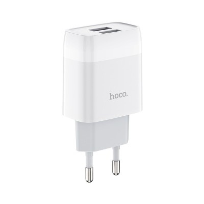 Incarcator Retea Hoco C73A, 18W, 2xUSB-A, QC 3.0, alb