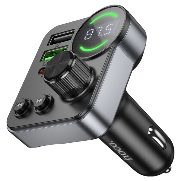 Modulator FM/Incarcator Auto, Hoco E86, PD48W, 1xUSB-C, 2xUSB-A, negru