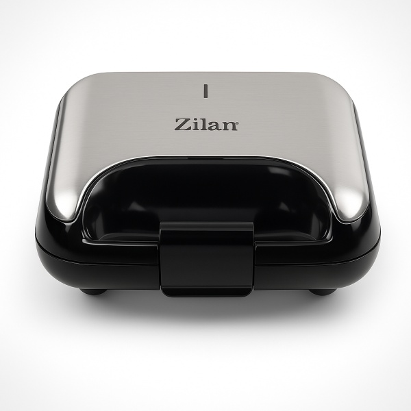 Sandwich maker 3 in 1 Zilan ZLN4704, gri, 800W, placi teflon interschimbabile, antiaderente, sistem inchidere, compact