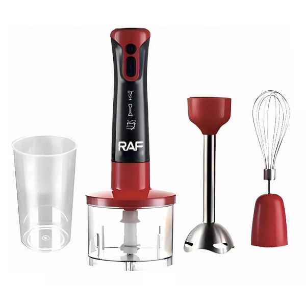 Blender vertical Raf R293R 4 in 1, 600W, recipiente 600ml si 500ml, rosu-negru