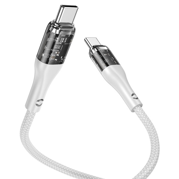Cablu Type-C la Type-C, Hoco U115, PD100W, QC3.0, 1m, gri