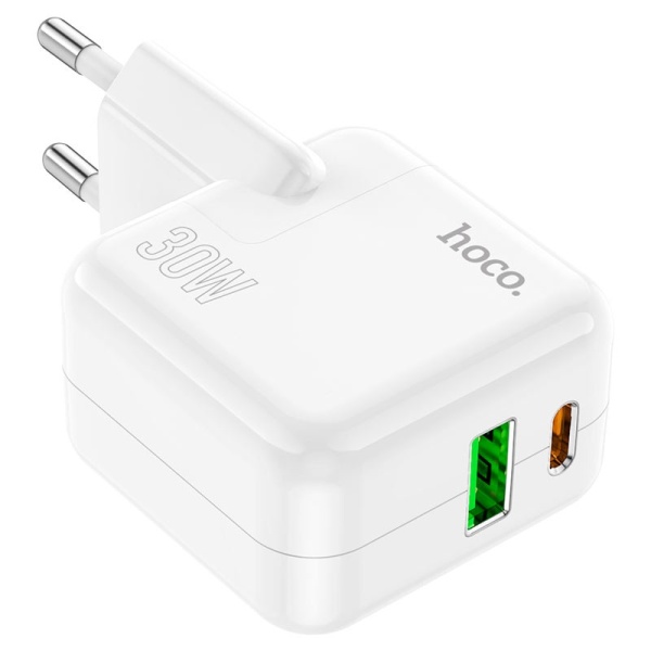 Incarcator Retea Hoco C110A, 35W, 2xUSB-C, PD, alb