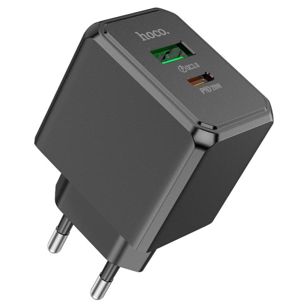 Incarcator Retea Hoco CS14A, 20W, 1xUSB-A, 1xUSB-A, negru