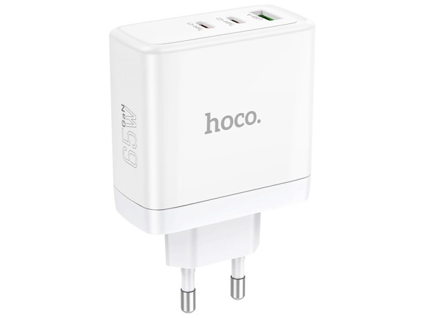 Incarcator Retea, Hoco N30, GaN, 65W, 2xUSB-C, 1xUSB-A, PD, QC 3.0, alb