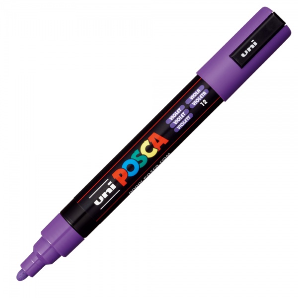 Marker UNI Posca PC-5M, varf rotund, 1.8-2.5mm, violet - M445