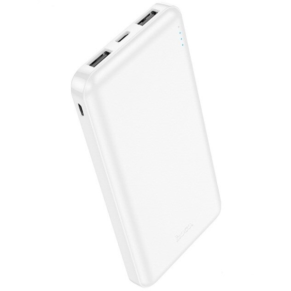 Baterie externa 10.000mAh, Hoco J100, 2xUSB-A, incarcare rapida, alb