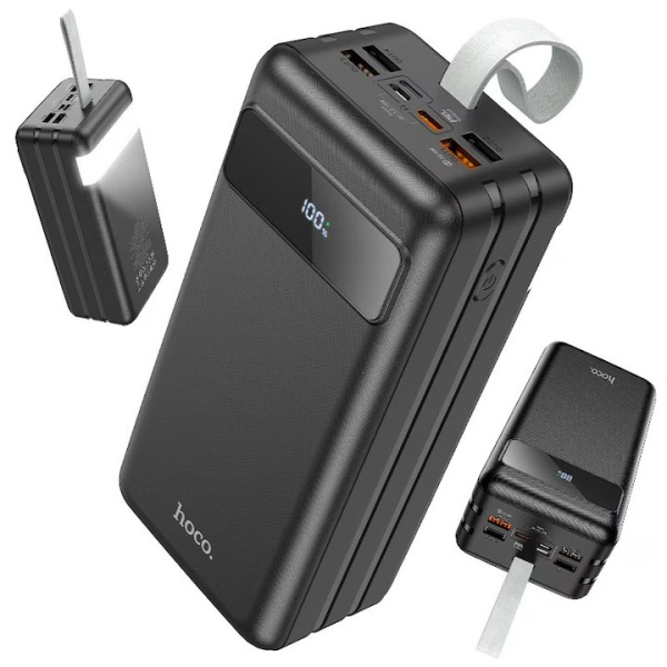 Baterie externa Hoco J86B, 60000mAh, 22.5W, USB-C PD, 4xUSB-A QC 3.0, LED, negru