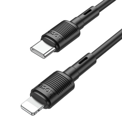 Cablu USB-C la Lightning, Hoco X83, PD20W, QC3.0, 1m, negru