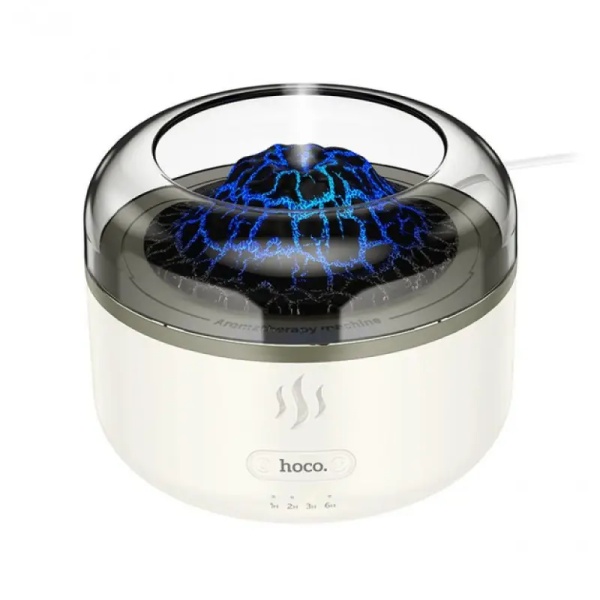 Umidificator Hoco HX30, casa si auto, aromaterapie, rezervor 300ml, lumina LED, alb, silentios si portabil