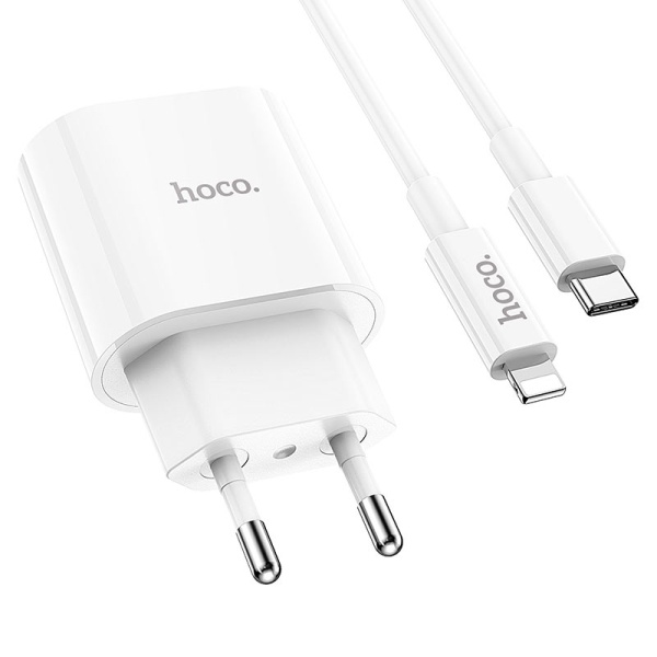 Incarcator Retea + Cablu USB-C, Hoco C94A, 1m, 1xUSB-C, PPS/QC3.0/FCP/AFC, alb
