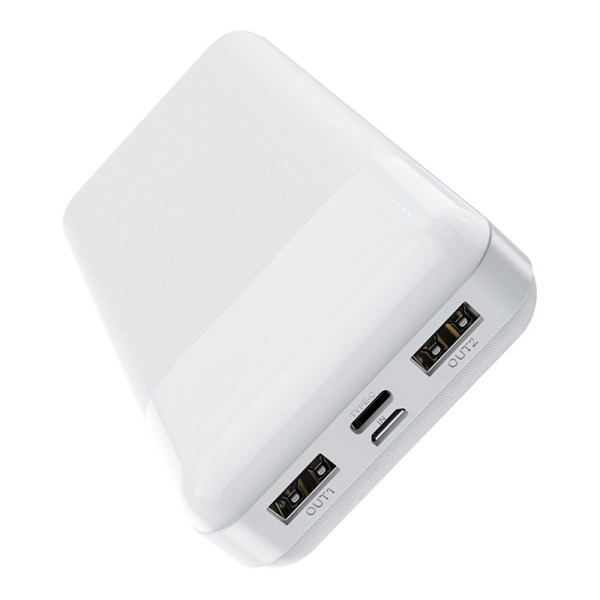 Baterie externa Hoco J72A, 20000mAh, 2xUSB-A, incarcare 10W, Alb