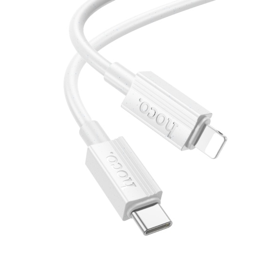 Cablu USB-C la Lightning, Hoco X107, PD27W, QC3.0, 1m, alb