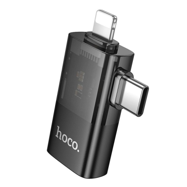 Adaptor USB-C/Lightning la USB-A, OTG Hoco UA36E, incarcare si transfer, negru