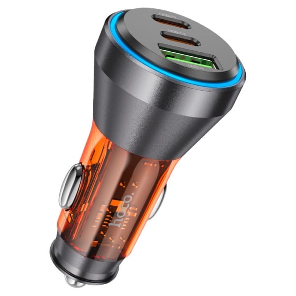 Incarcator Auto Hoco NZ12D, 60W, 2xUSB-C, 1xUSB-A, PD, QC 3.0, orange