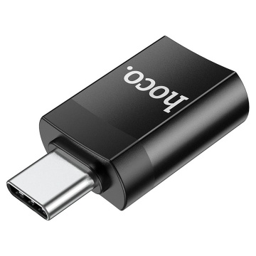 Adaptor USB-A la USB-C, OTG Hoco UA17, transfer date, negru - Img 2
