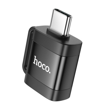 Adaptor USB-A la USB-C, OTG Hoco UA31C, incarcare si transfer, negru - Img 2