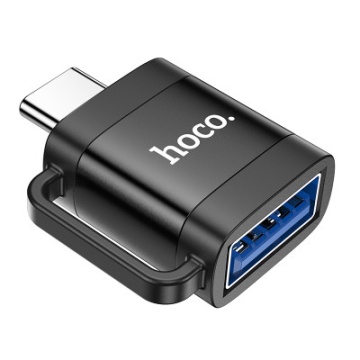 Adaptor USB-A la USB-C, OTG Hoco UA31C, incarcare si transfer, negru - Img 1