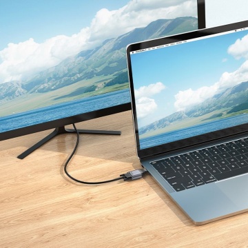 Adaptor USB-C la VGA, OTG Hoco UA34, 2K 60Hz, transfer video, gri - Img 5